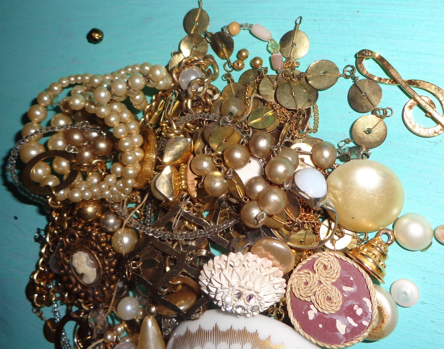 mixed lot of junk jewelry destash recycle repurpose