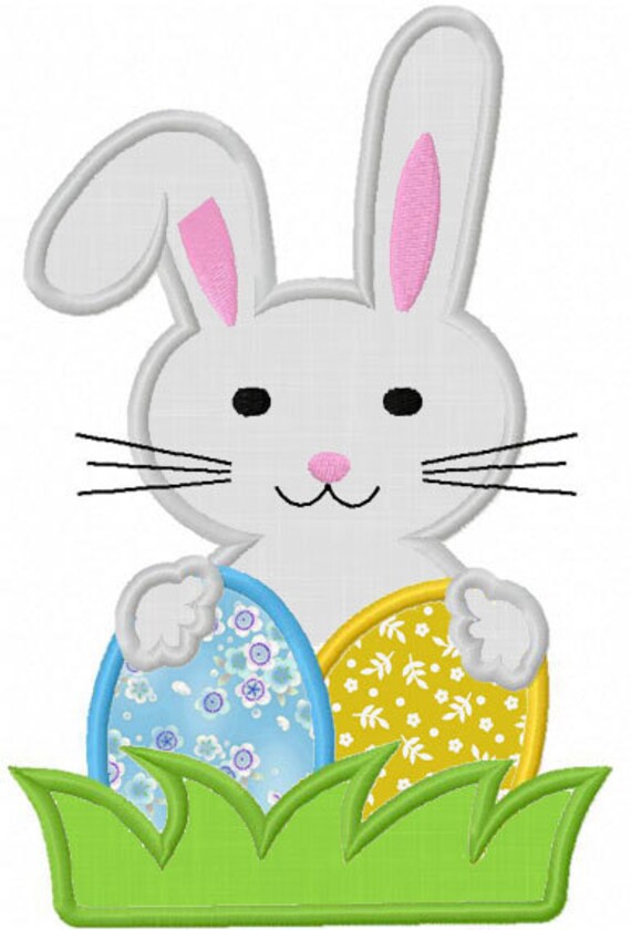 Instant Download Easter Bunny Applique Machine Embroidery