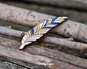 Wood native brooch - feather (laser cut)
