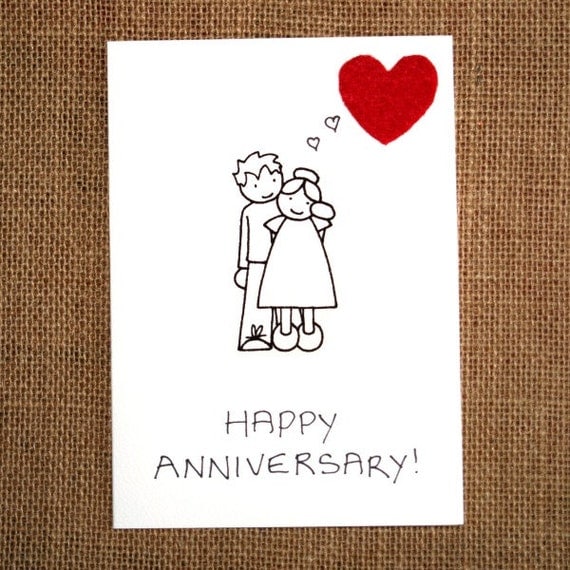 Items similar to Happy Anniversary Card Happy Anniversary A handmade ...