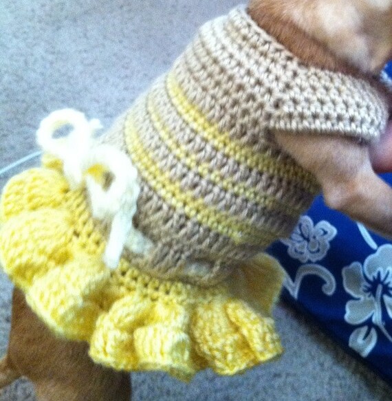 PDF Crochet Pattern Summer Fun Dog Dress INSTANT DOWNLOAD