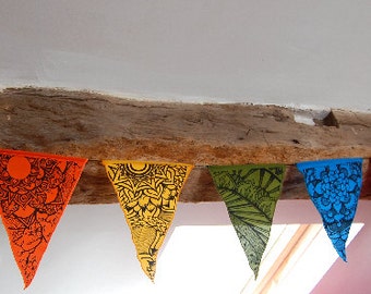 Mandala rainbow prayer flags / bunting