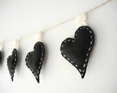 Black Felt Garland-Banner, party garland-black wedding decoration-home decor,love garland