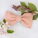 LAST ONE Soft Blush Bow Tie Hair Clip - Made to order with peach/pink vintage fabric and a French barrette.