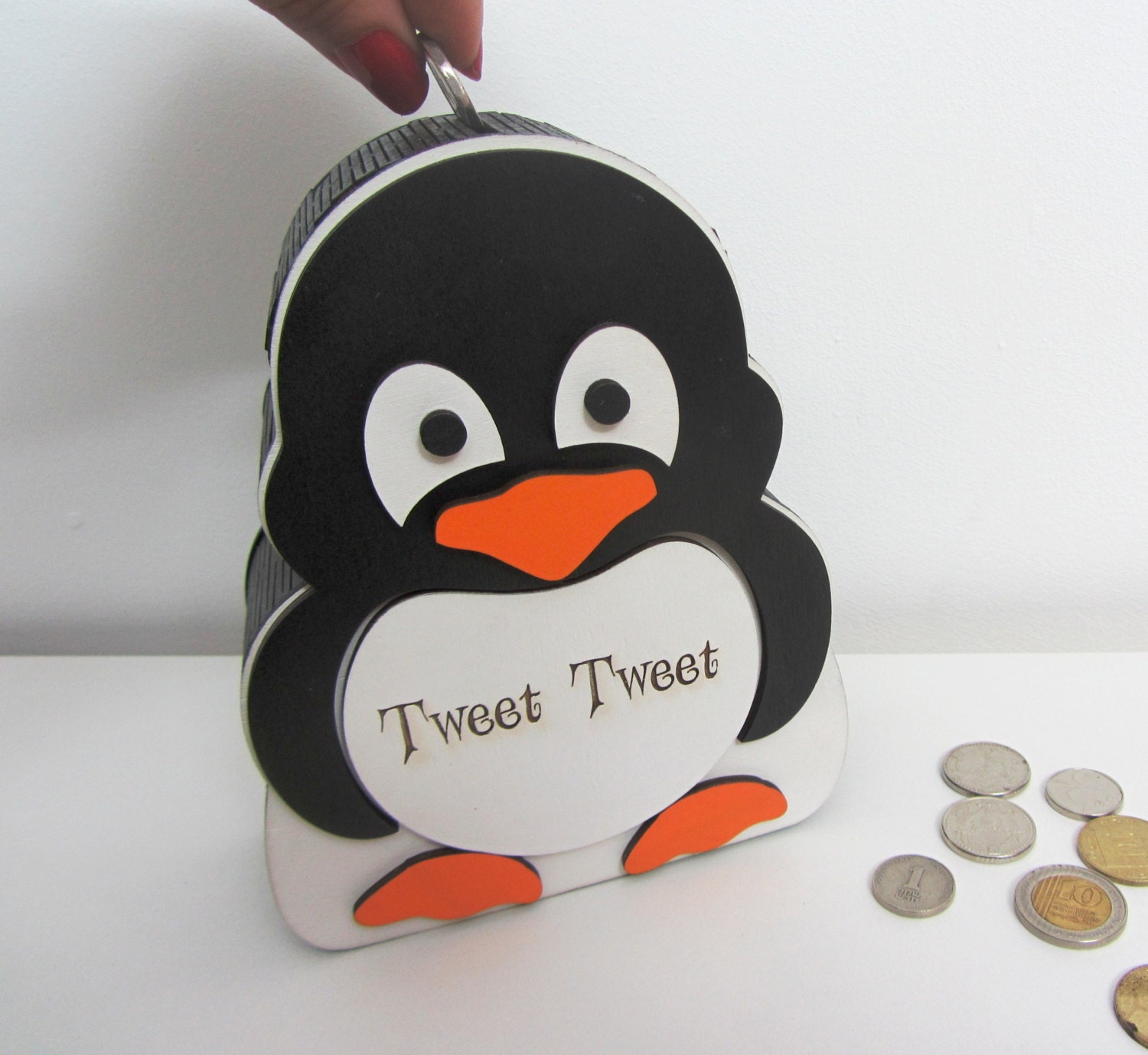 Penguin Money box /coin bank / piggy bank by HouseOfTinyTreasures