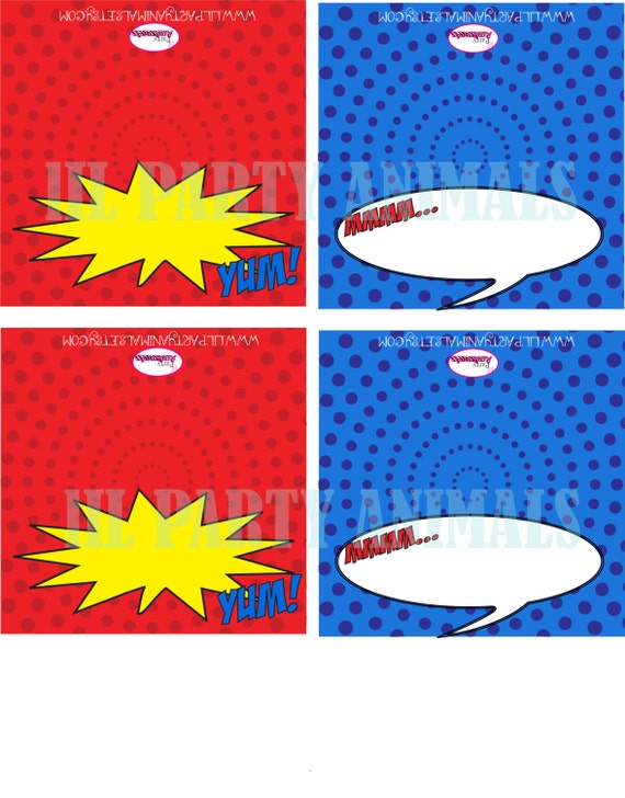DIY Printable Superhero Party Tented Food Labels (Instant Download) Il_570xn