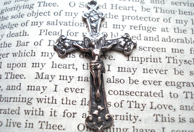 Crucifix Lily of the Valley Sterling Silver Vintage