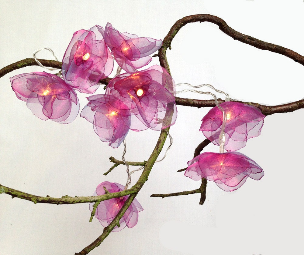 56 New fairy light etsy 452 Flower Fairy Lights Fuchsia Pink by FlowerWithMe on Etsy 