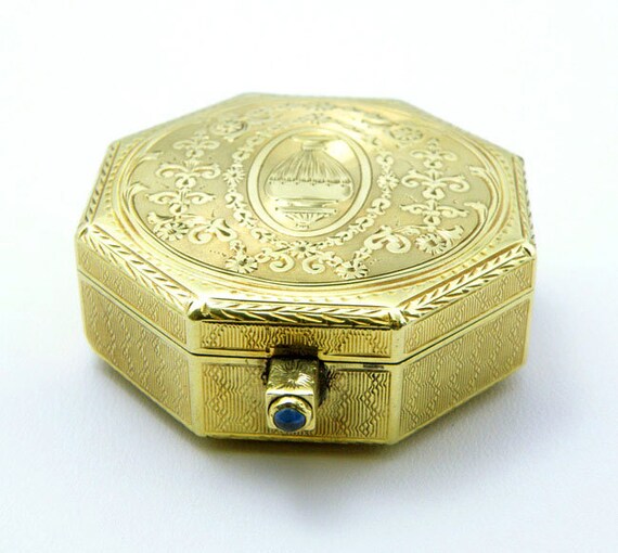 Antique/Vintage 14K Yellow Gold Octagonal Pill Box/Trinket