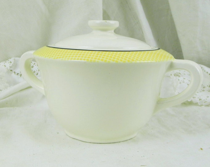 Vintage French Mid Century Ceramic Suagr Bowl / French Decor / Mid Century Decor / Retro Home Interior / Tableware / Coffee Tea / Kitchen /