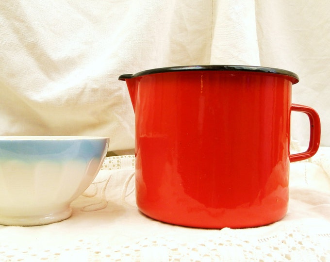 Excellent Condition Vintage French Red Enamelware Milk Pitcher / Jug 1.5 Liters / 0.4 Gallon, French Country Decor, Kitchenelia/ Kitchenware Excellent Condition Vintage French Red Enamelware Milk Pitcher / Jug 1.5 Liters / 0.4 Gallon, French Country Decor, Kitchenelia/ Kitchenware