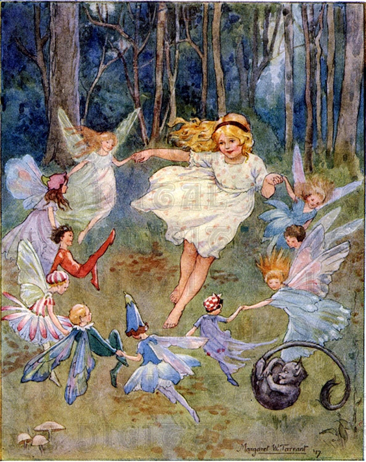 Fairy DANCE. Margaret TARRANT. Vintage Book Plate