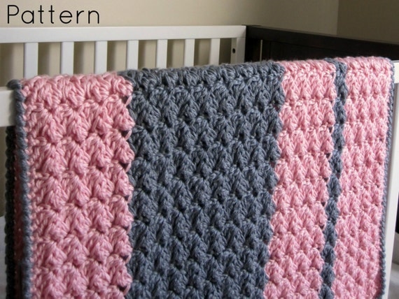 Chunky Preppy Baby Reversible Crochet Blanket Pattern