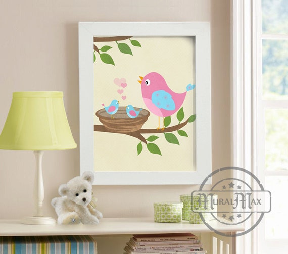 Nursery art baby nursery decor nursery wall art bird kids