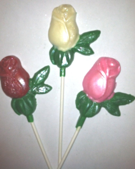 Chocolate Rose lollipops 1 dozen