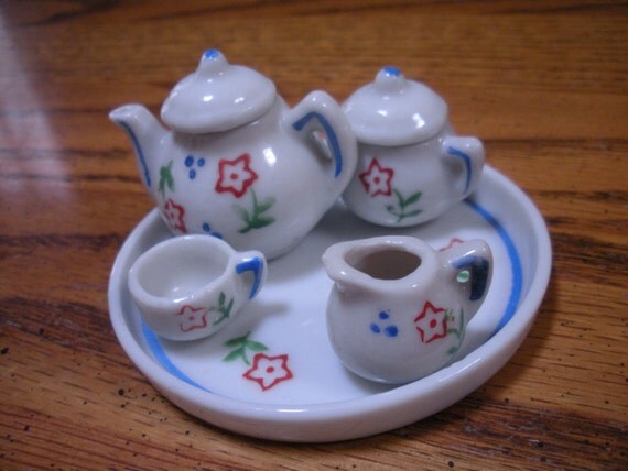 vintage japanese miniature tea set