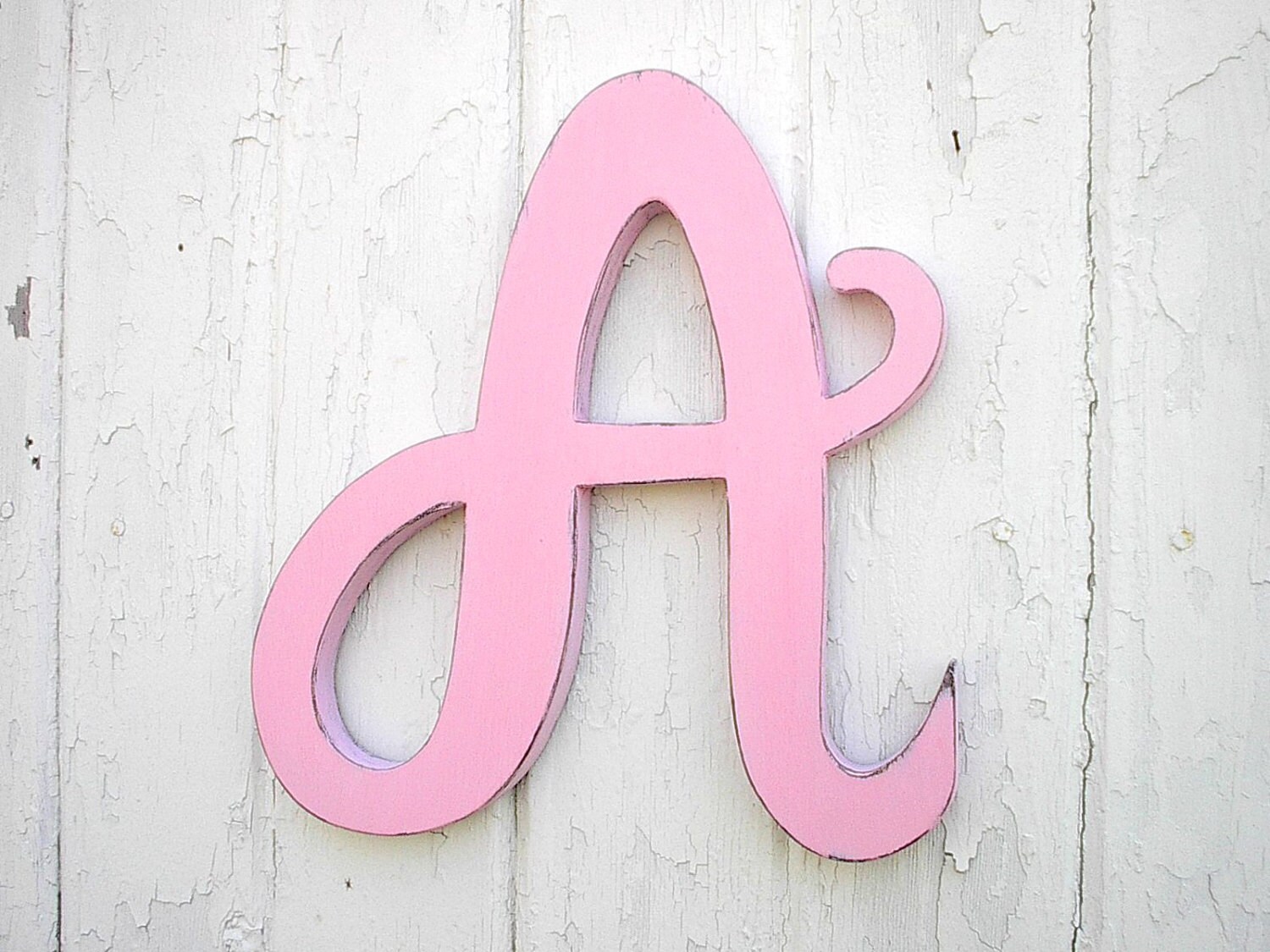 Wooden Letters A 12 Light Pink Feminine font Baby by LettersofWood