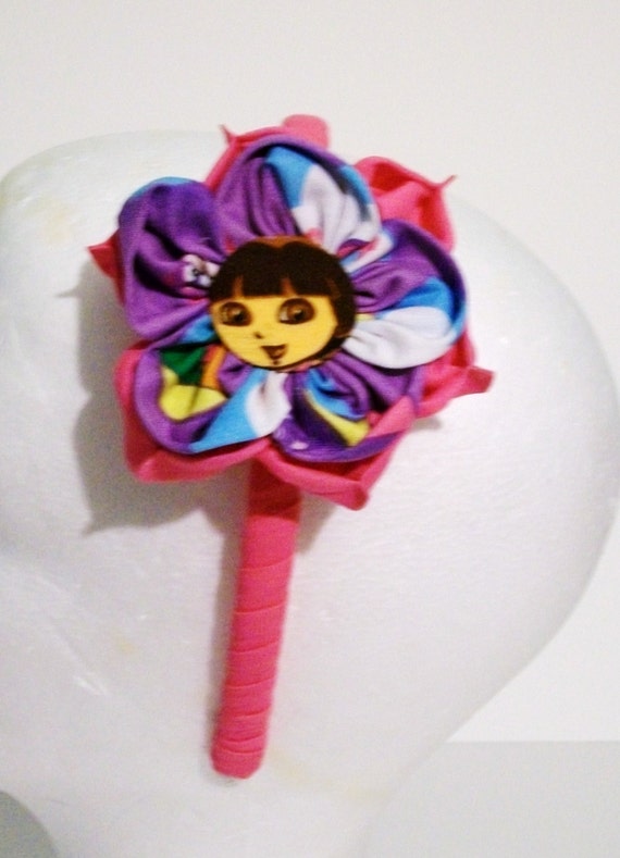 Items similar to Dora hairbow/girls flower headband/toddler dora