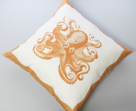 orange octopus pillow