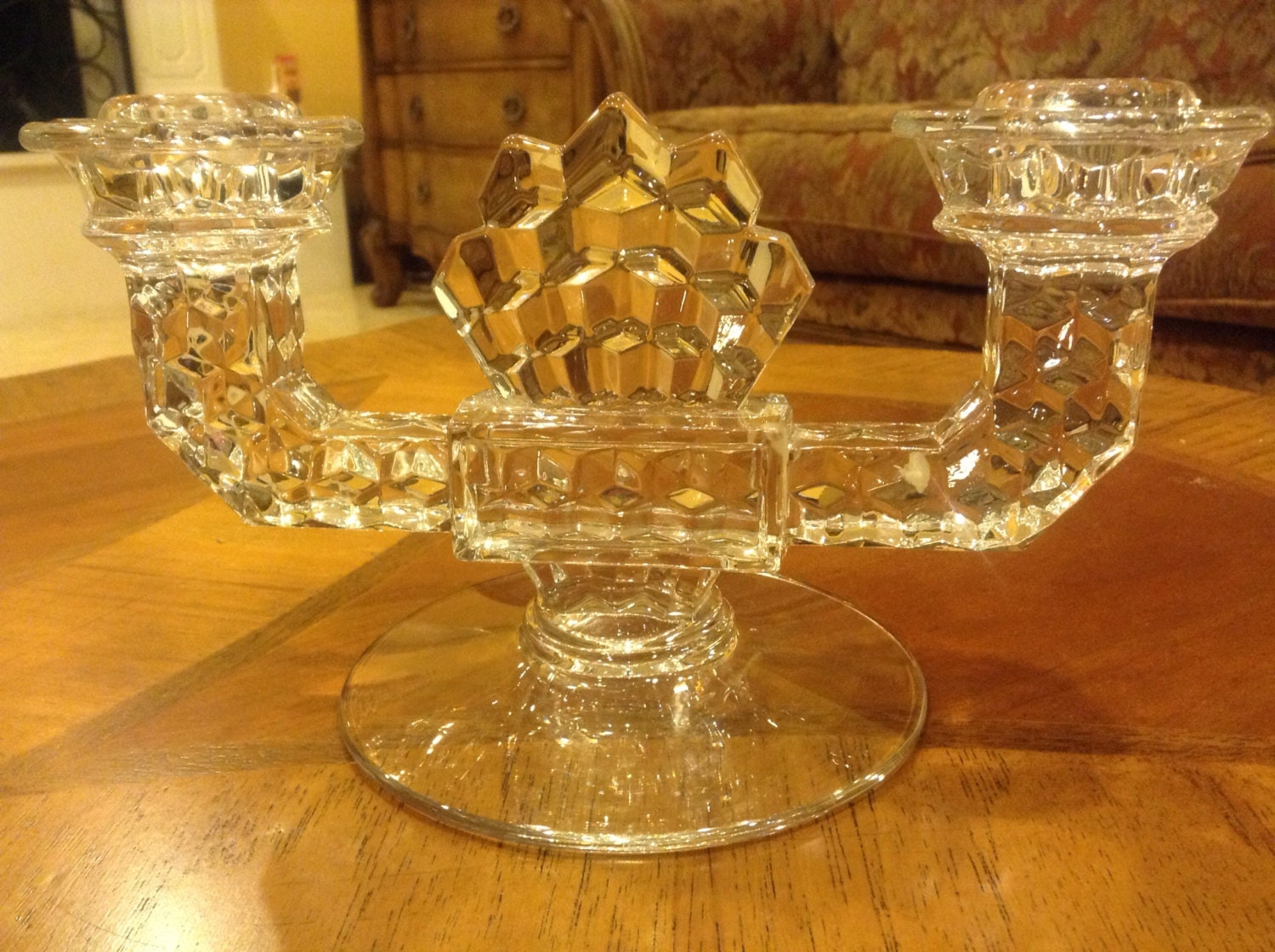 Fostoria Double Candle Holder Vintage Set Of Two 5820