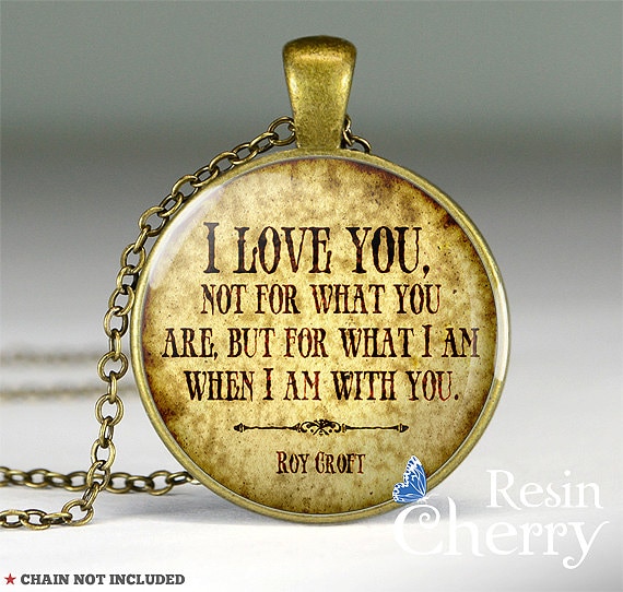 Items similar to Roy Croft quote resin pendant,love quote pendant