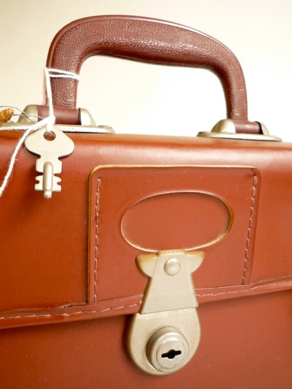 Vintage Small School Bag Briefcase Satchel 1960s 1970s