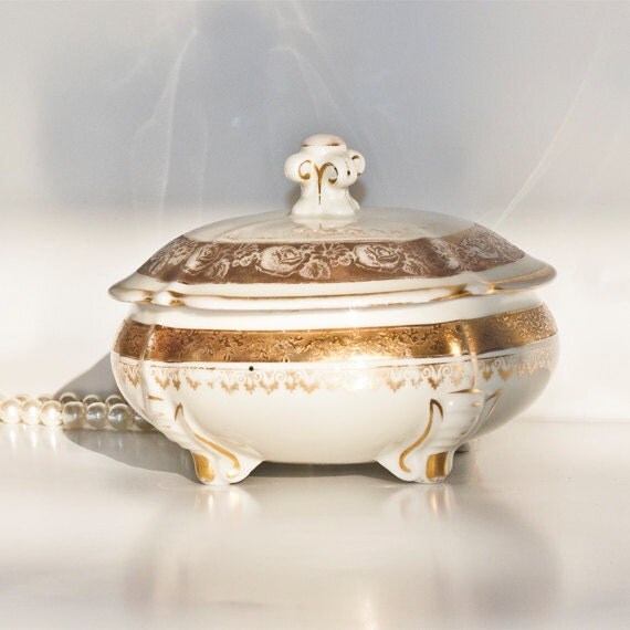 Porcelain Jewelry Box Antique Jewelry Box by Oscar