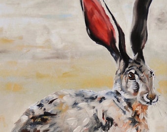 Do You Hear What I Hear jackrabbit giclee reproduction on paper with acid free mat