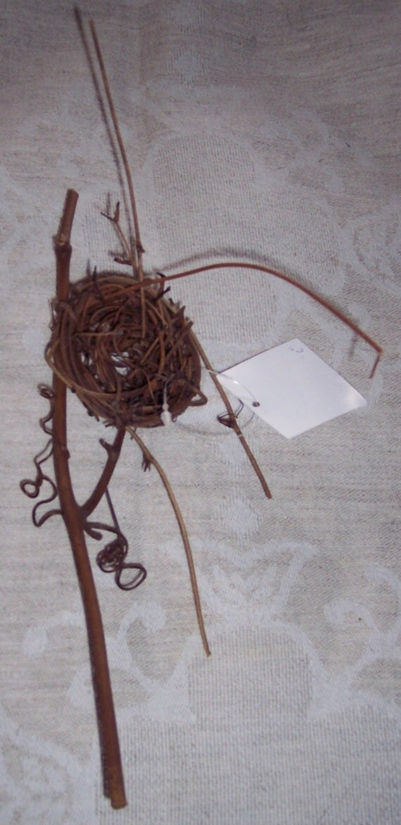 set of 7 bird nests on twig branches2 inch by UniquelyYoursCrafts