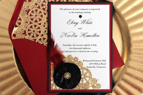 Black And Cream Wedding Invitations 1