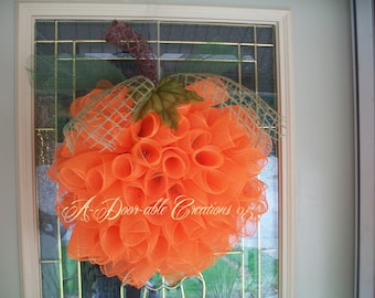 SPIRAL PUMPKIN WREATH..Deco Mesh Wreath..Fall Wreath