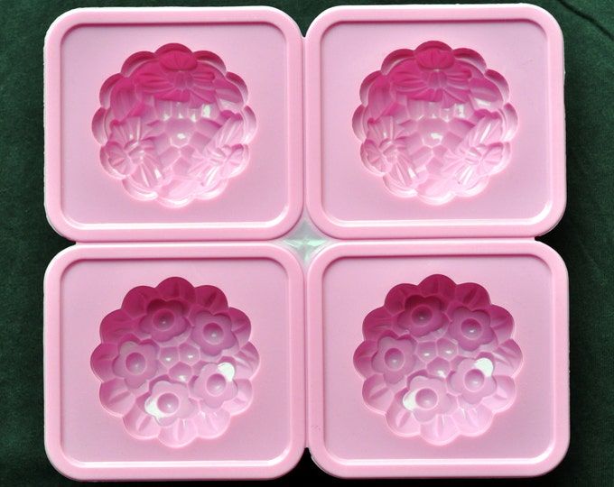 Flexible Silicone Silicon Soap Molds Cake Molds Pudding - 2x2 Beautiful Flowers