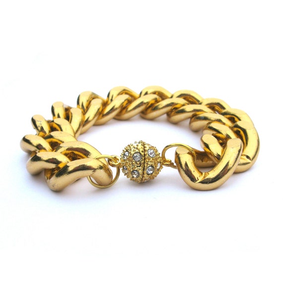 Items similar to Hanna Arm Candy Smooth Chunky Gold Chain Bracelet with