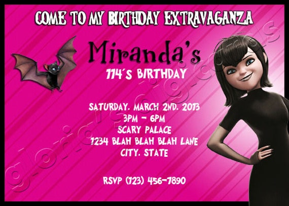Hotel Transylvania Mavis Party Invitation by gloriasdigicards on Etsy Il_570xn