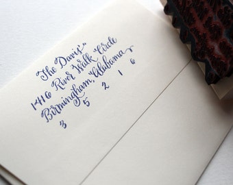 Calligraphy Return Address Stamp: Traditional Style