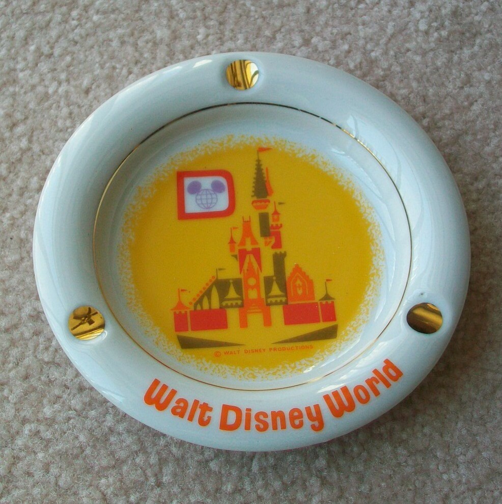 Vintage Walt Disney World Cigarette Ashtray Souvenir Ceramic