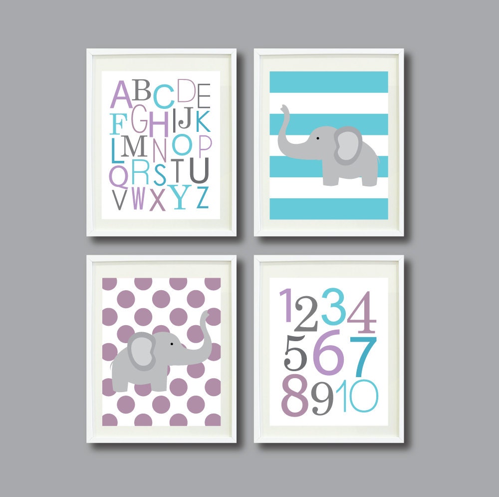 Modern Nursery Print Set of Four by GatheredNestDesigns on Etsy