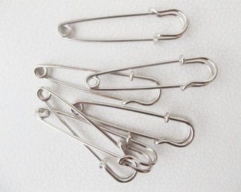 50mm / 1.9 inches Silver Plated Kilt Pins, Pack of 6, Small kilt pins