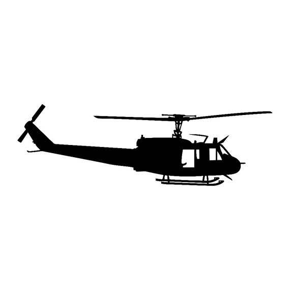 Huey UH1 Helicopter Vinyl Decal v1