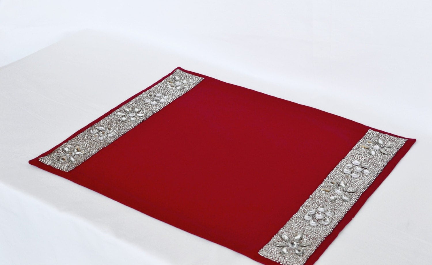 Sequin Placemats Set of 4 Red placemats diamond glaze