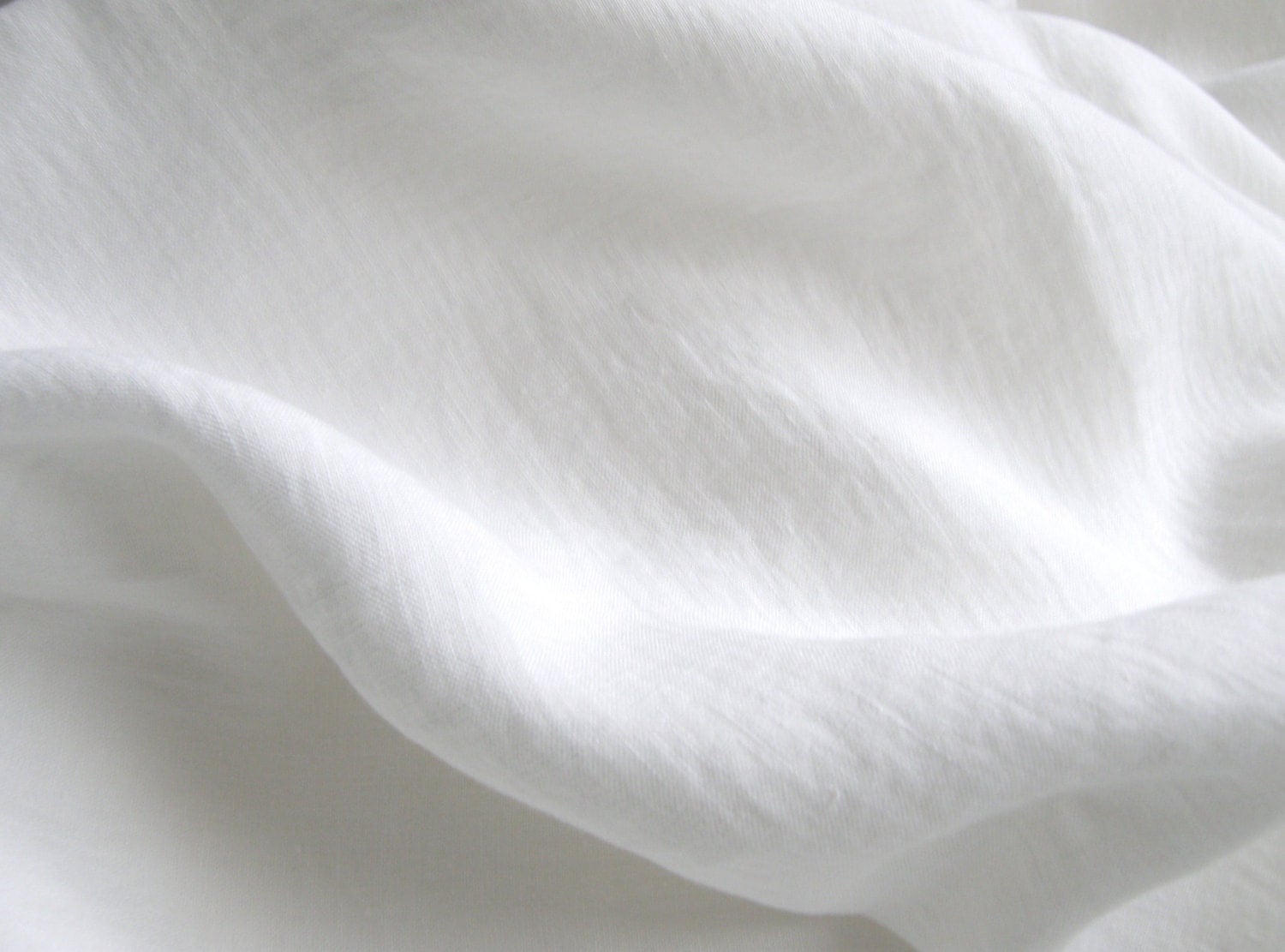 Pure white linen fabric prewashed and soft 1 yard

