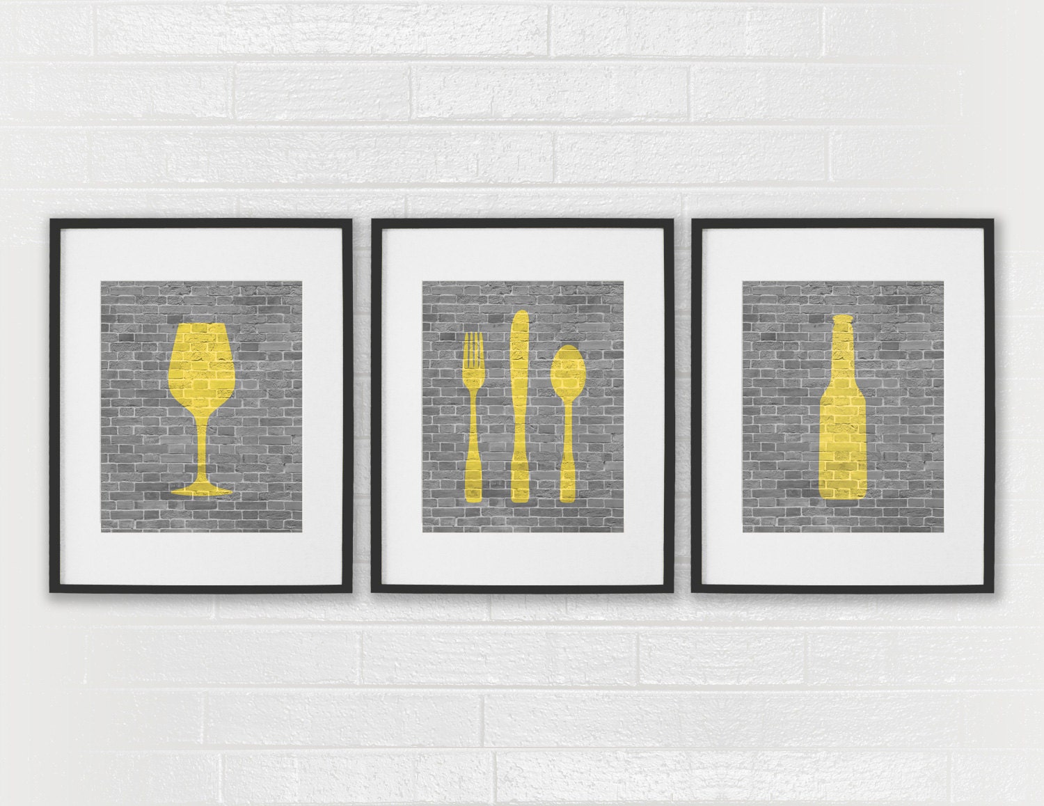 Modern Dining Room Art Prints Black & White Kitchen Beer