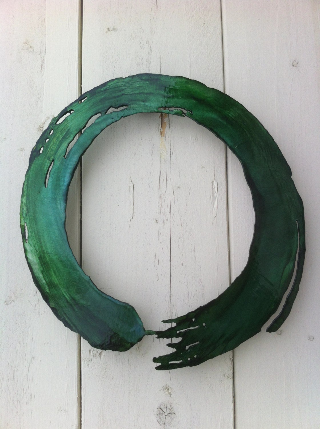 Green Zen Circle Metal Art