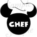 Chef hat Mickey Head digital printable file by SwirlyColorPixels