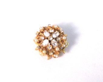 Vintage Gold and Rhinestone Brooch