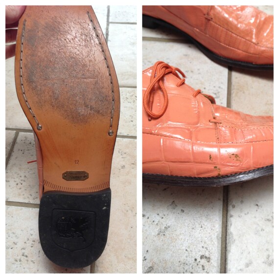 Macklemore Super 80s Men's Peach Genuine Snakeskin Loafers Macklemore Shoes