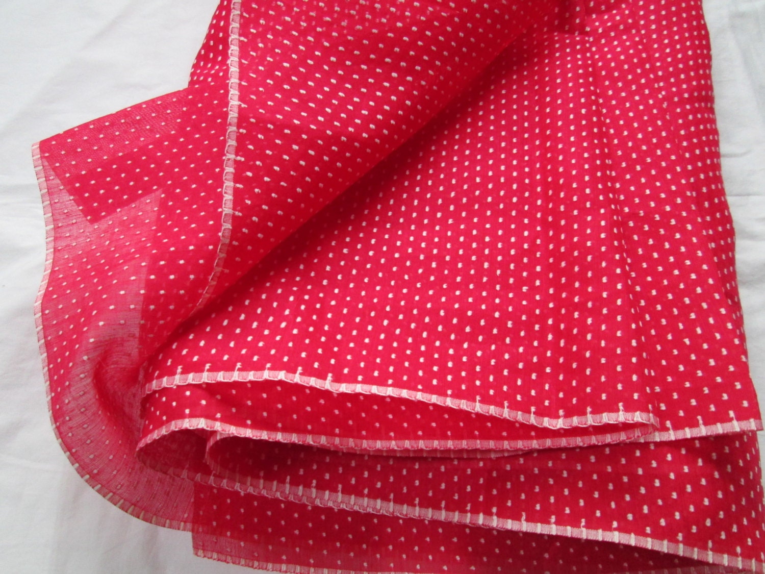 Vintage Dotted Swiss 35 inch wide Fabric Cotton Organdy Lawn