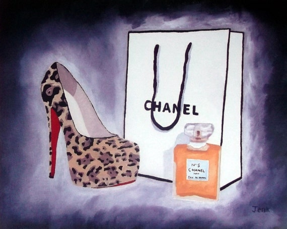 CHRISTIAN LOUBOUTIN Leopard Print Shoes Chanel Bag by SubjectArt