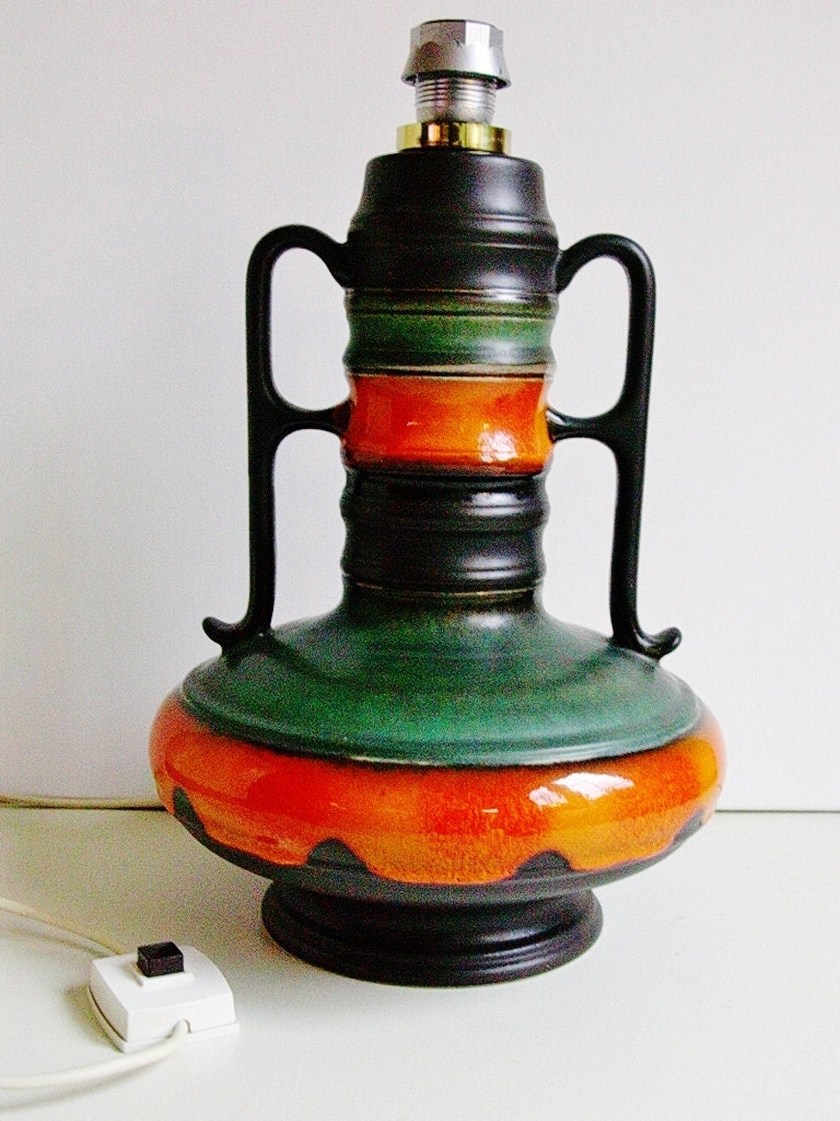 Retro 1960's Dümler & Breiden ceramic fat lava floor lamp