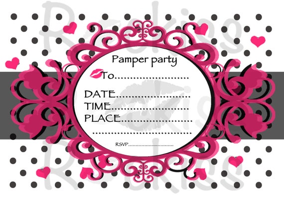 Pamper Party Invitations Wording 4